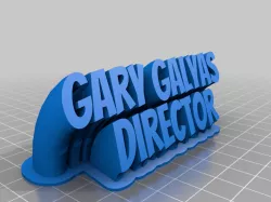 Gary Customized Sweeping 2-line name plate (text)