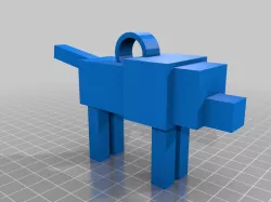 mincraft dog keychain