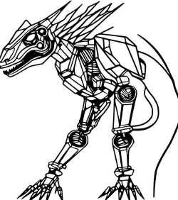 2D Ai Art Mecha Raptor