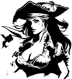 Ai Art Pirate Girl stencil