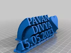 My Customized Sweeping 2-line name plate (text)