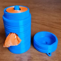 Screw cap dog bag holder