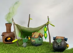 Korok Backpack Friends with tent, from Zelda totk