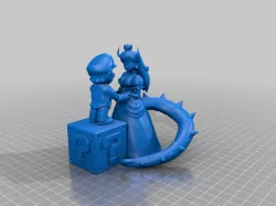 Mario and Bowsette- Wedding Cake Topper