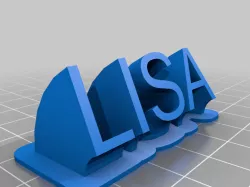 My Customized Sweeping 2-line name plate (text)