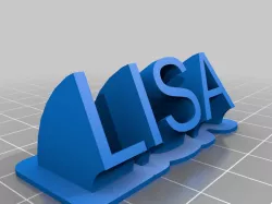 My Customized Sweeping 2-line name plate (text)