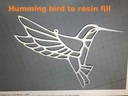 3D printed humming bird to fill with colored resin
