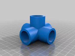3D Printed Model: 5-Way Half Inch Pipe Connector