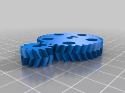 My Customized Parametric Slim Herringbone Gear Set With Embedded Setscrew And Helix Angle