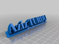 My Customized Sweeping 2-line name plate (text)