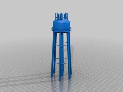 N Scale Water Tower with Cell Antennas
