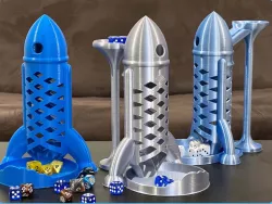 Spaceship / Rocket Dice Tower (with Improved Dice Loading)