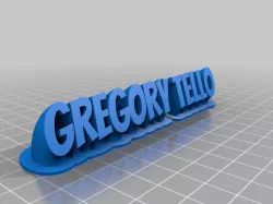 My Customized Sweeping 2-line name plate (text)
