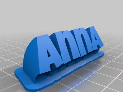 My Customized Sweeping 2-line name plate (text)