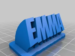 Emma My Customized Sweeping 2-line name plate (text)