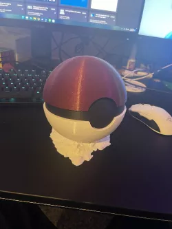 Hinged Pokeball Art w/ hidden compartment for coasters