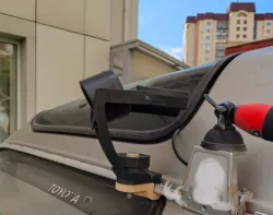 Mount on gutter for car.