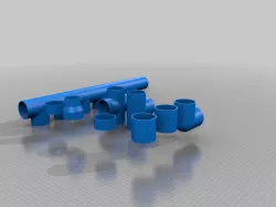 My Customized OpenSCAD pipe/round duct fittings library. Parametric
