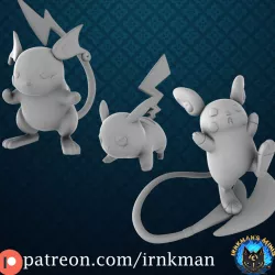 Pikachu / Raichu / Alolan Raichu (Pokemon 35mm True Scale)