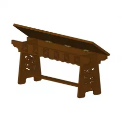 Bench with storage area plan