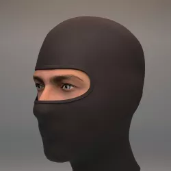 Black Balaclava mask Low-poly  3D model