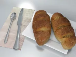 Breakfast Set - Seed Bread Low-poly  3D model