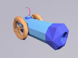 Cannon cartoon paper 3D model