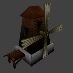Cartoon Medieval Windmill Low-poly  3D model