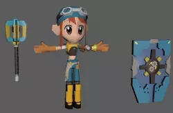 Chibi Brigitte Lindholm Low-poly  3D model