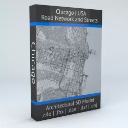 Chicago Road Network and Streets 3D model