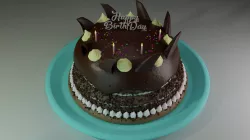 Chocolate Birthday Cake 3D model