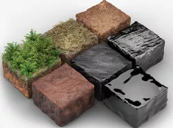 Coal life cycle - vegetation - peat -  various coal 3D model