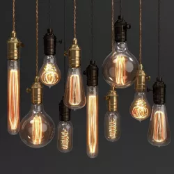 Edison Vintage Lamp set Blender Cycles 3D model