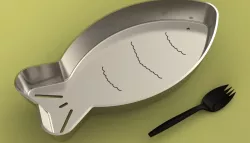 Fancy steel fish salad bowl