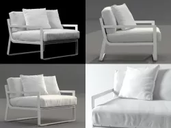 Flat armchair 3D model