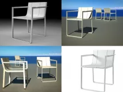 Flat chair 3D model