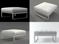 Flat pouf 3D model