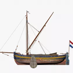  Holland Traditional Fishing Boat - Yate Hollander Low-poly  3D model