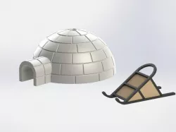 Igloo and Dog Sled