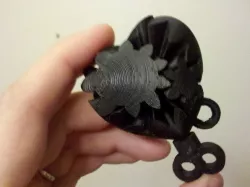 Keyed Heart Gears Keychain