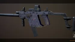 Kriss Vector Highpoly and Lowpoly models PBR Low-poly  3D model