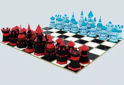 Low-poly fantasy chess Low-poly  3D model