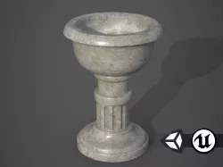 Marble Baptismal Font - PBR and Game Ready Low-poly  3D model