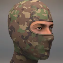 Military Balaclava mask Woodland Low-poly  3D model