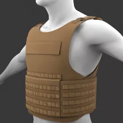 Military Flak Jacket bullet proof vest Low-poly  3D model