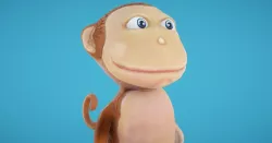 Monkey Hand-Painted Low-poly  3D model