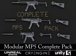 MP5 - MP5K - MP5SD - Textured - Game Ready Low-poly  3D model