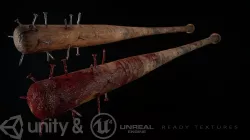 Nailed Bat Post Apocalypse PBR Low-poly  3D model