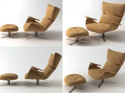 Paulista Armchair and Ottoman 3D model