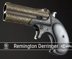 PBR Remington Derringer Low-poly  3D model